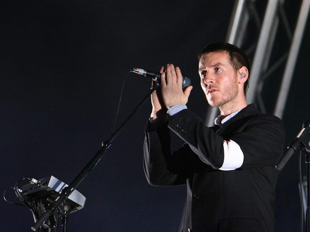 Robert "3D" Del Naja, Massive Attack's principal lyricist, painter, and graffiti artist. The cover of Blue Lines — a stylised flame on black — was his design.