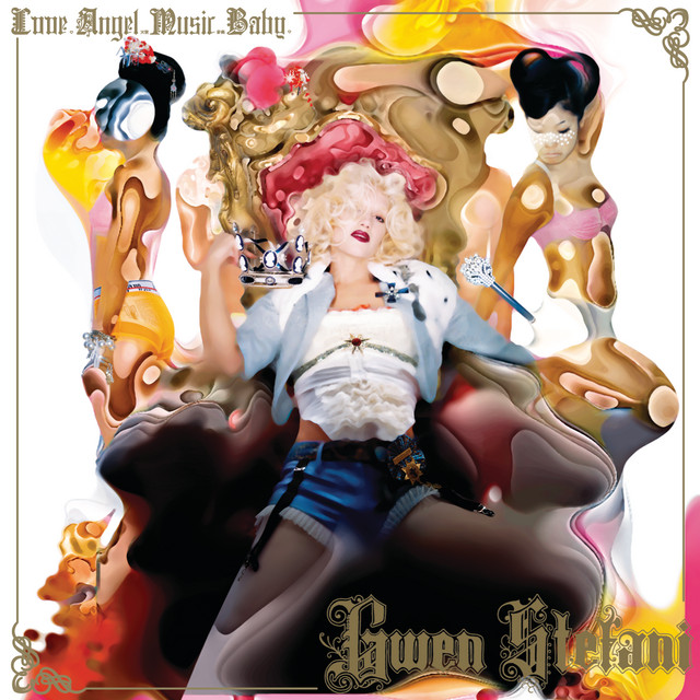 Gwen Stefani β Love. Angel. Music. Baby. (2004). 'Hollaback Girl' was the lead single. The marching-band stomp came from a real source: both Stefani and Pharrell were in their high-school marching bands β Stefani on piccolo, Pharrell on snare. The song's percussion is essentially what they would have played in 1985.